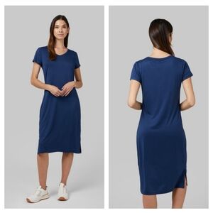 32 Degrees Cool Navy T-Shirt Midi Dress XS NWT